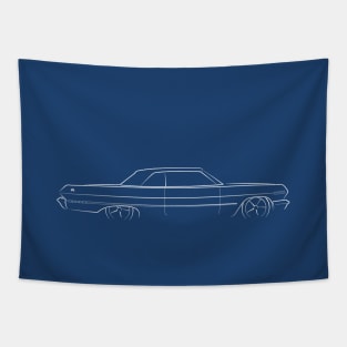 1963 Chevy Impala - profile stencil, white Tapestry