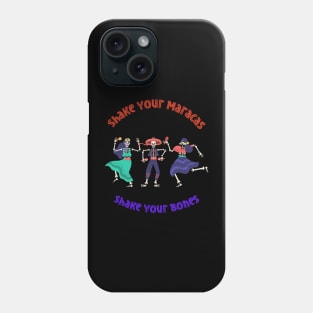 Dancing Skeletons Rainbow Shake Your Maracas Phone Case