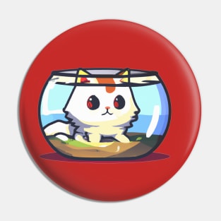 CAT IN FISHBOWL Pin