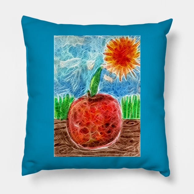 Sunny Apple Pillow by Mila-Ola_Art