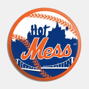 Hot Mess Baseball Parody Pin