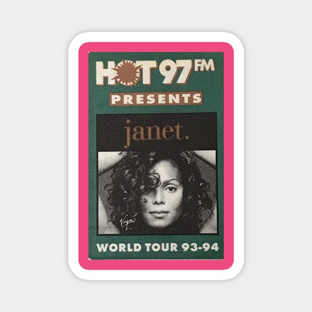 Janet Jackson World Tour 93-94 HOT 97FM Magnet by The Good Old Days