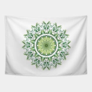 Summer Green Leaf Mandala Tapestry