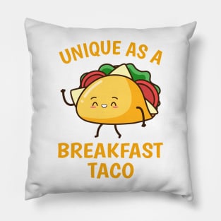 Unique As A Breakfast Taco Happy Smiling Kawaii Taco Pillow