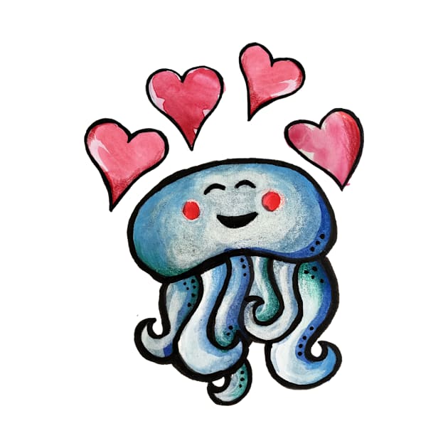 Jellyfish love hearts by bubbsnugg