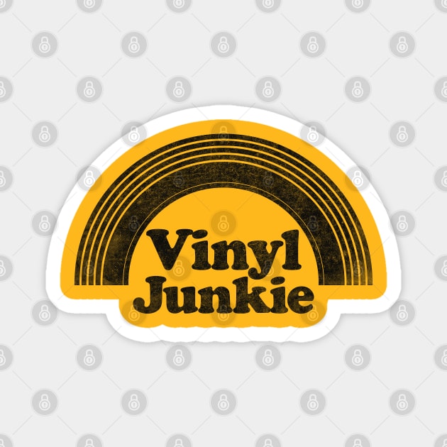 Vintage Look Vinyl Junkie Design Magnet by DankFutura