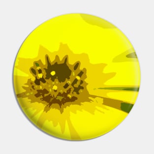 Abstract & Artsy Daisy Flower in Colorful Tones of Vivid Yellow Pin