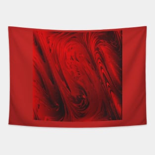 Red graphic swirling design Tapestry