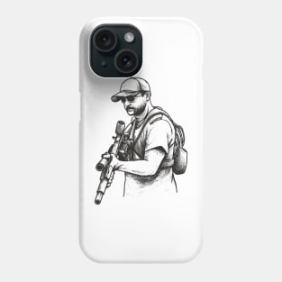 A Professional Sniper Guy Sketch Art Phone Case