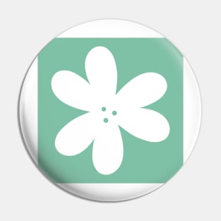 Flower Outline - teal Pin