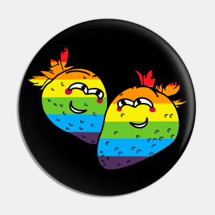 Strawberry LBGT love Pin