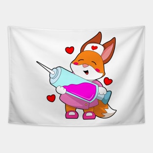 Fox as Nurse with Syringe Tapestry