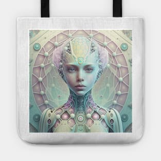 Portrait in Pastel Colors of A Fractal Robot Tote