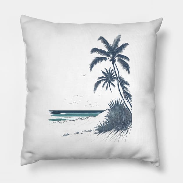 Beach t-shirt Pillow by TrendyTees