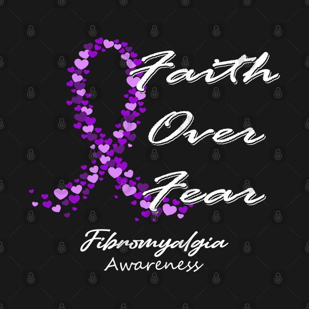 Disover Fibromyalgia Awareness Faith Over Fear - In This Family We Fight Together - Fibromyalgia Awareness - T-Shirt