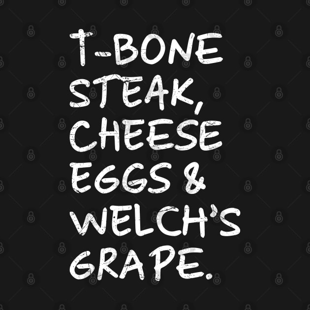 Guest Check - T-Bone Steak, Cheese Eggs, Welch's Grape by kaden.nysti