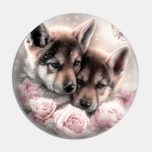 Wolfdog Snuggles Pin