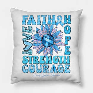 Cushing Syndrome Awareness - Sunflower strong faith love Pillow