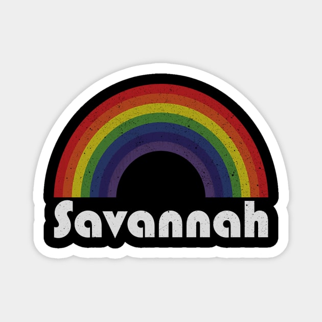 Savannah Vintage Retro Rainbow Magnet by Arthadollar