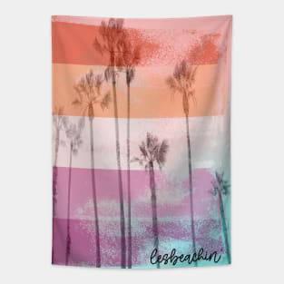 Lesbeachin' Cute Lesbian Flag Beach Pun Tapestry