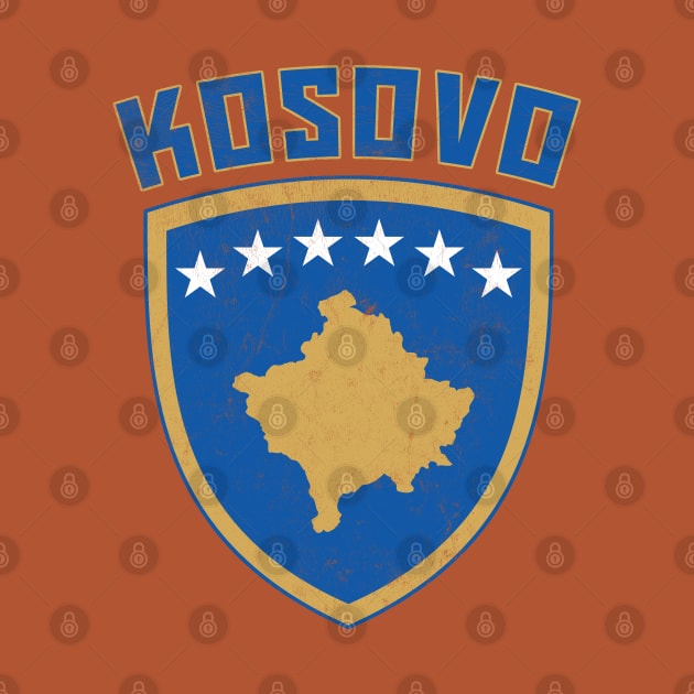 Kosovo // Vintage Faded Style Flag Design by DankFutura