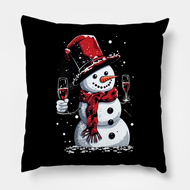 Funny snowman Pillow by ArtVault23