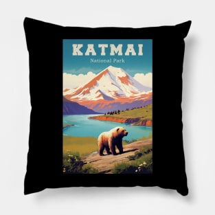 Katmai National Park Travel Poster Pillow