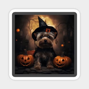 Cute Yorkshire terrier Halloween Magnet