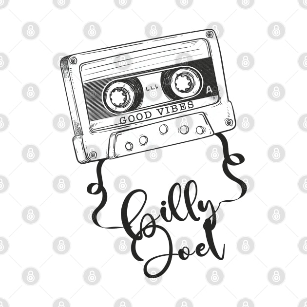 Good Vibes Billy Joel // Retro Ribbon Cassette by Stroke Line