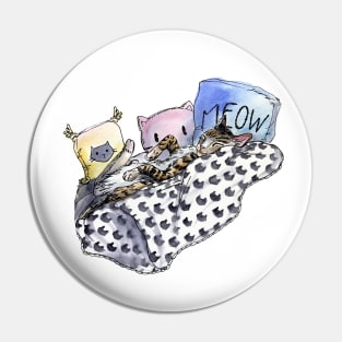 Cat Sleeping on Cat Throw Pin