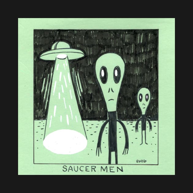 Retro Saucer Men by washburnillustration