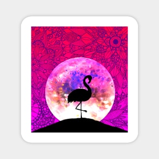 Flamingo Moon Hill Magnet