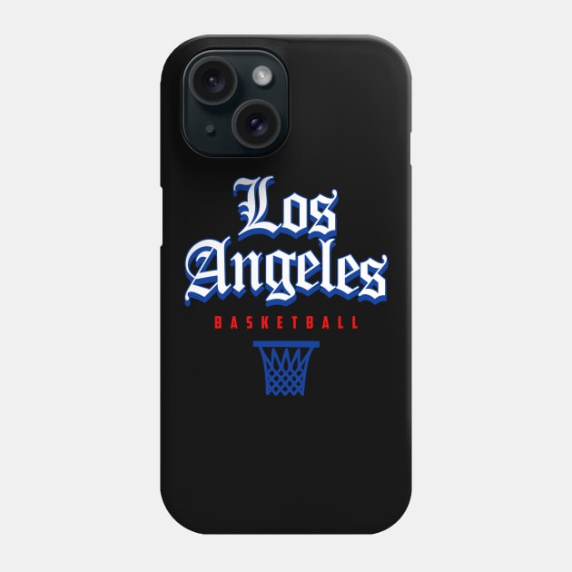 Los Angeles Basketball Old English 1 Phone Case by funandgames