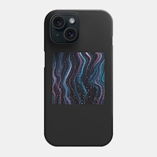 Float with the flow, abstract  image of flowing colors and floating bubbles Phone Case