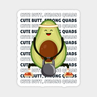 Cute kawaii avocado doing squats Magnet