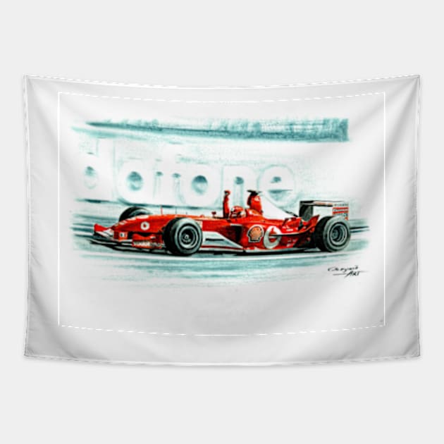 Ferrari F2003-GA Michael Schumacher Tapestry by oleynik