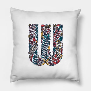 Tropical Letter W Pillow