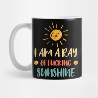 I'm A Ray Of Fucking Sunshine Glass Cup With Wood Lid and Straw