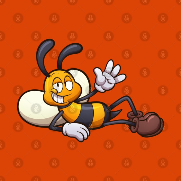 Laying Cartoon Bee by TheMaskedTooner