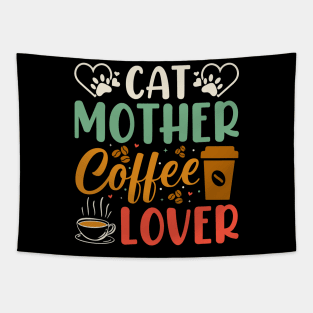 Cat Mother Coffee Lover Tapestry