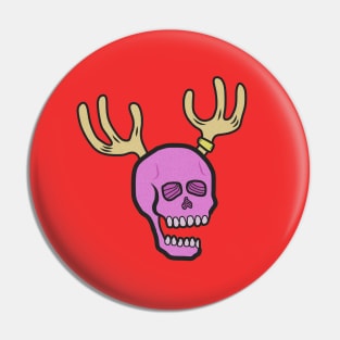Deer antler skull Pin