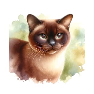 Burmese - Watercolor Cat T-Shirt