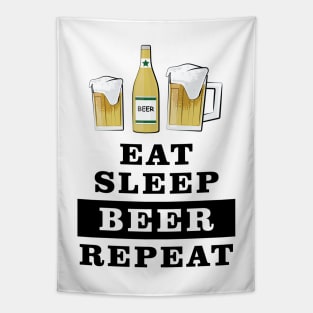 Eat Sleep Beer Repeat - Funny Quote Tapestry