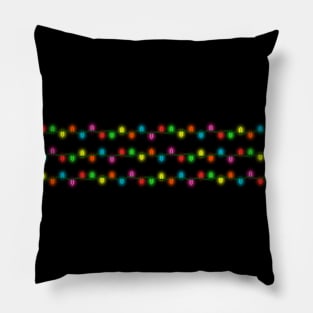 String of Pixel Glowing Christmas Lights (Black) Pillow