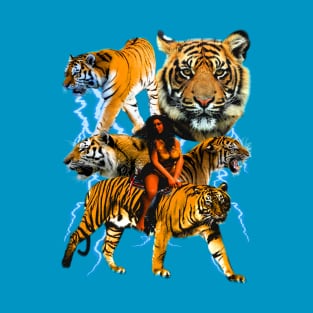 Vintage Tigers 90's y2k Cat Graphic (it has lightning) T-Shirt