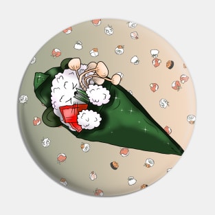 cartoon sleepy sushi temaki Pin