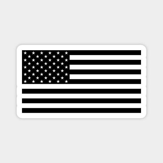 US Flag Black only (Transparent Background) Magnet by MacGordonsEmporium