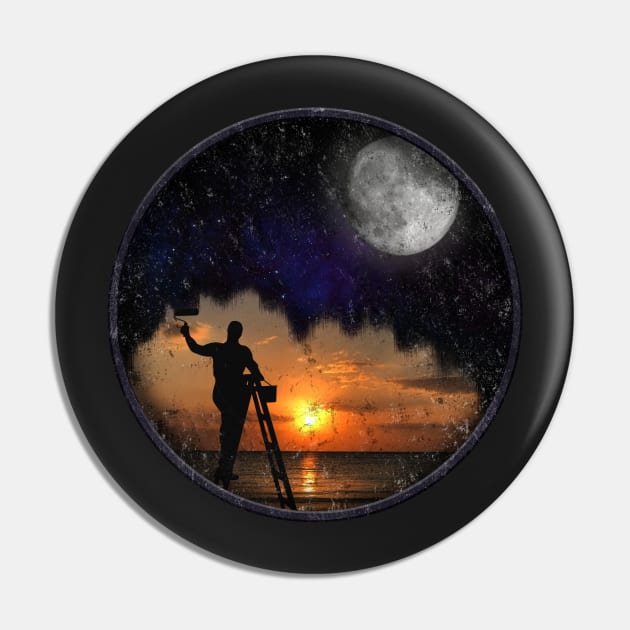 Night Painter Pin by TinaGraphics