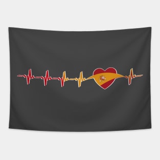 Spanish heartbeat flag Tapestry