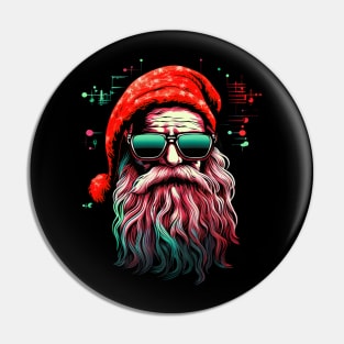 Trendy Santa Claus with sun glasses Pin